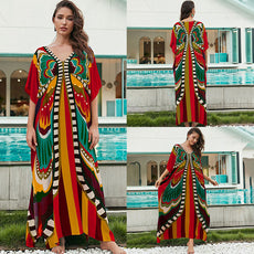 Sunset Swirl Cotton Beach Dress