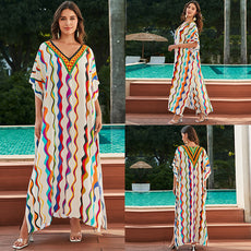 Sunset Swirl Cotton Beach Dress