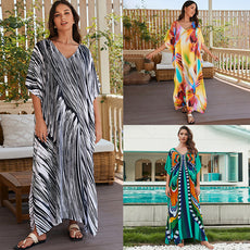 Sunset Swirl Cotton Beach Dress