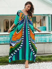 Sunset Swirl Cotton Beach Dress