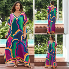 Sunset Swirl Cotton Beach Dress