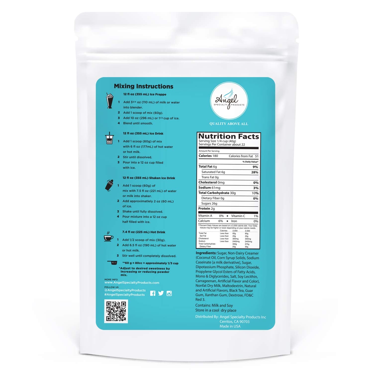 Milk Tea Mix by Angel Specialty Products [3 LB]