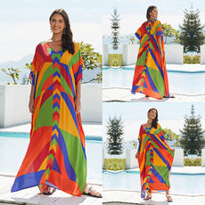 Sunset Swirl Cotton Beach Dress