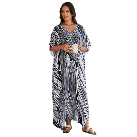 Sunset Swirl Cotton Beach Dress