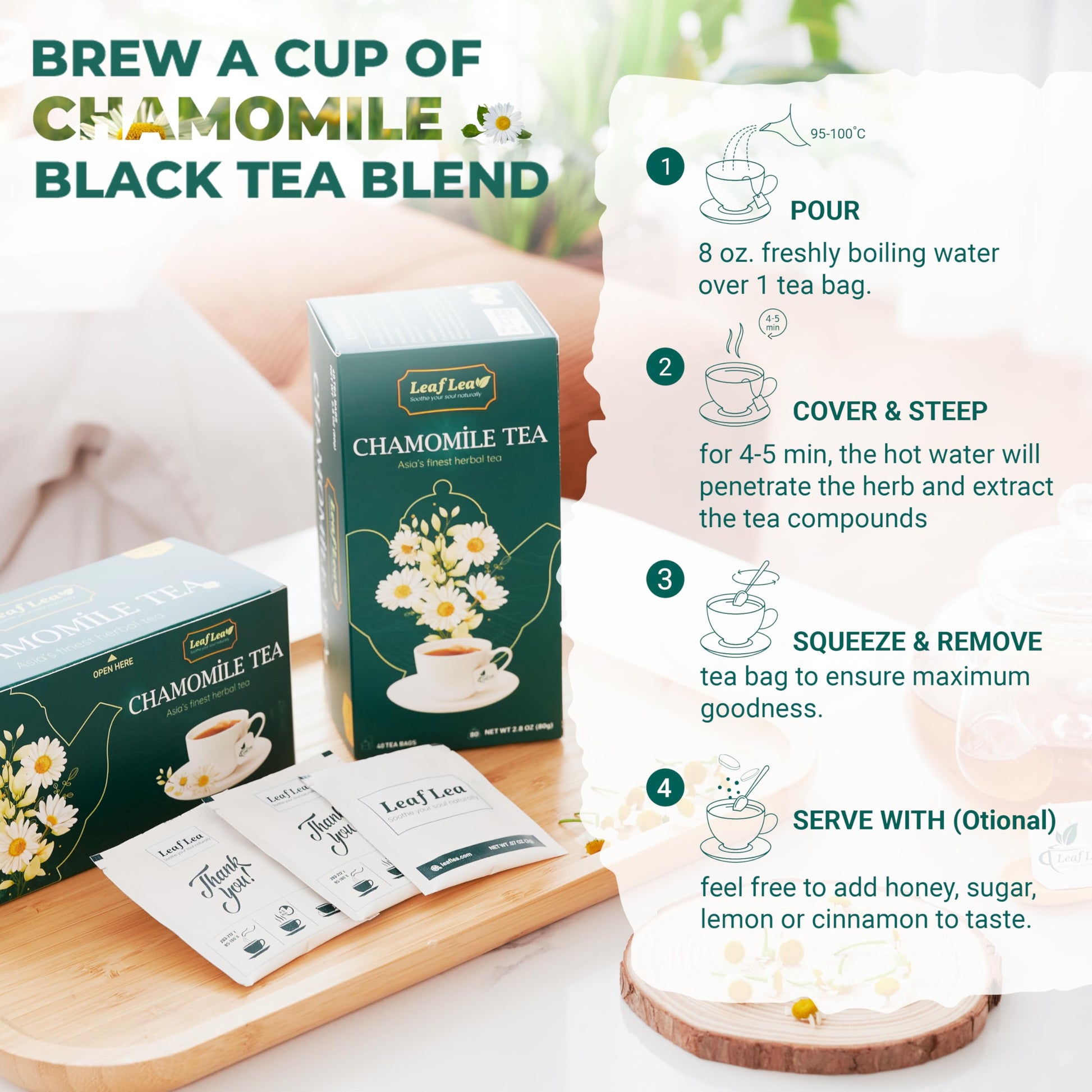 LeafLea 40 Turmeric Ginger Cinnamon Tea Bags