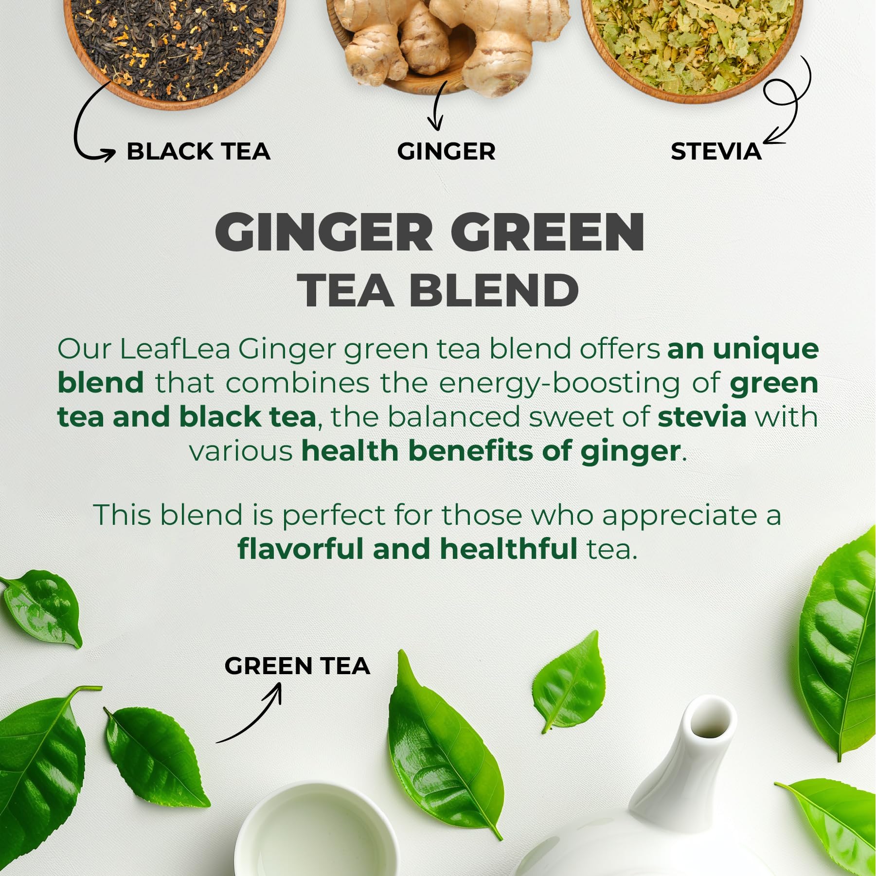 LeafLea 40 Turmeric Ginger Cinnamon Tea Bags