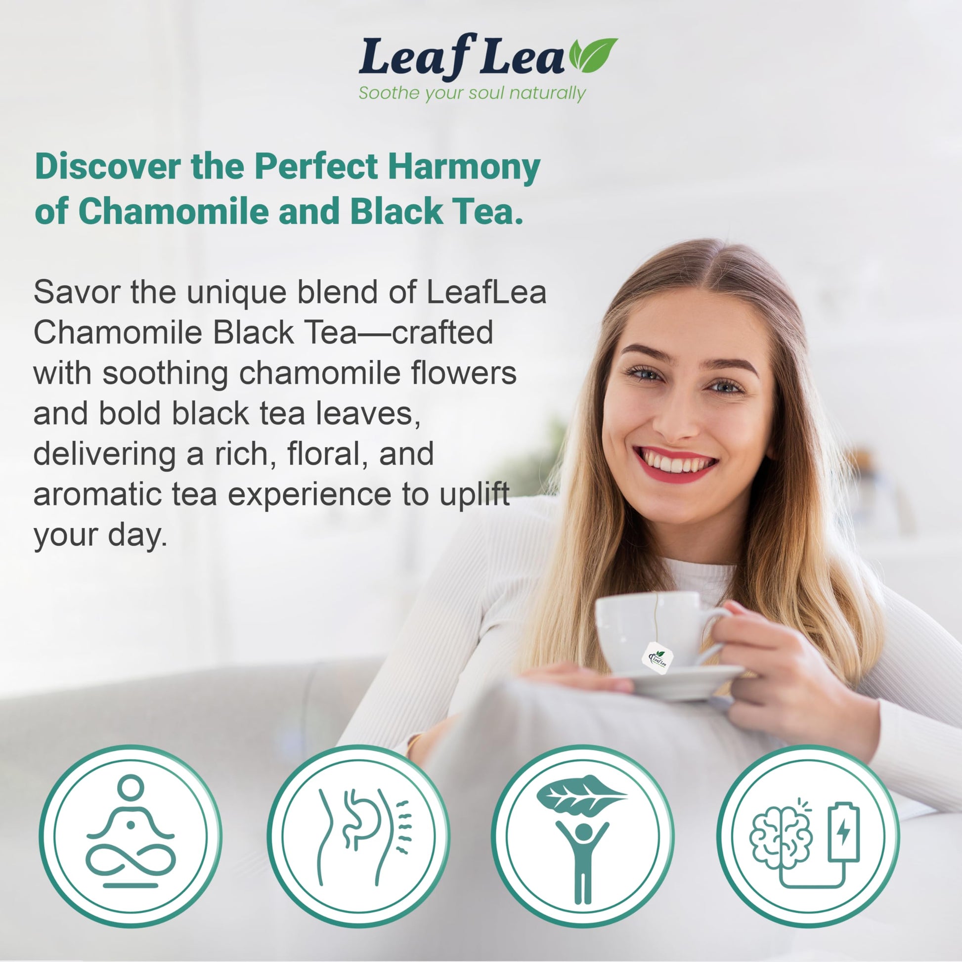LeafLea 40 Turmeric Ginger Cinnamon Tea Bags