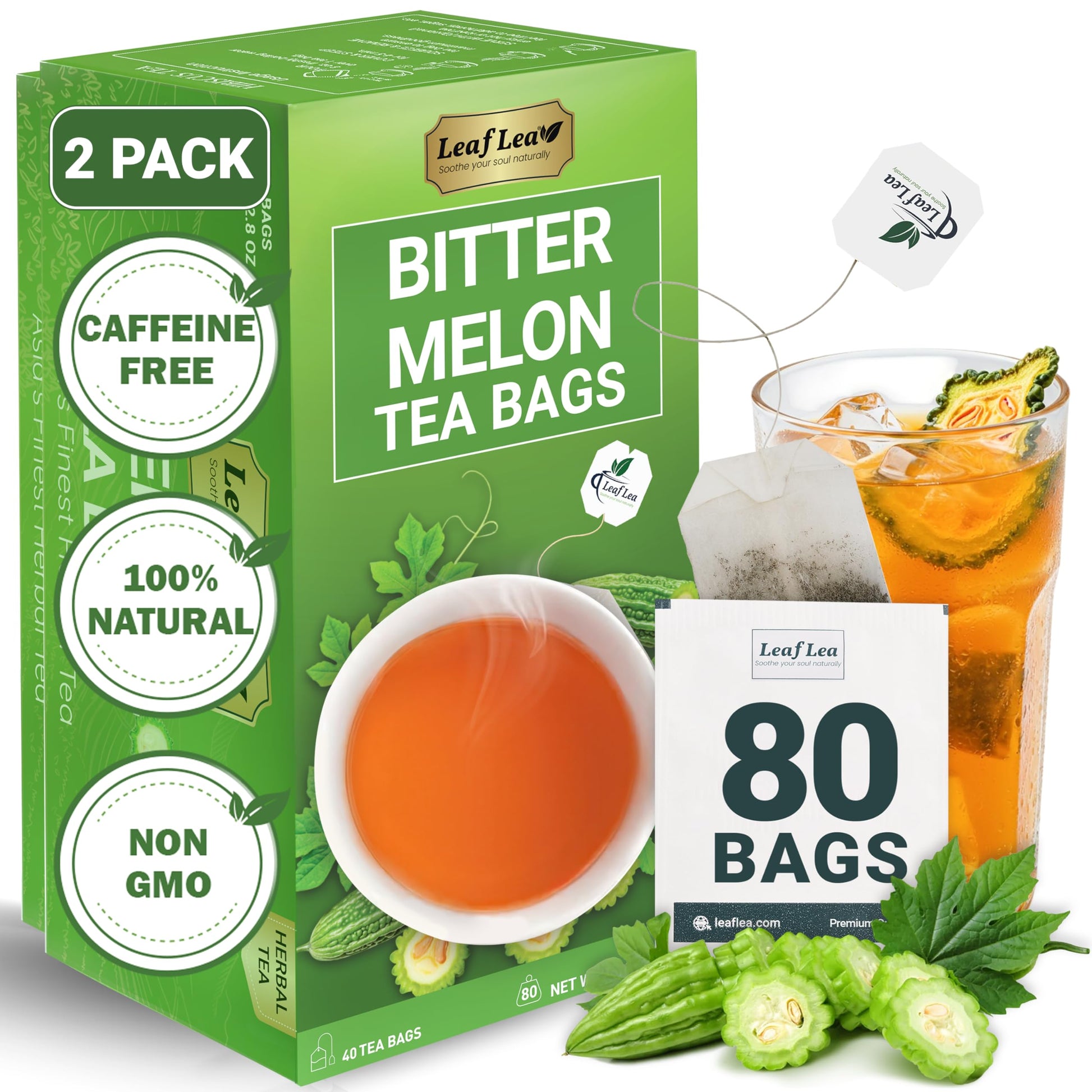 LeafLea 40 Turmeric Ginger Cinnamon Tea Bags