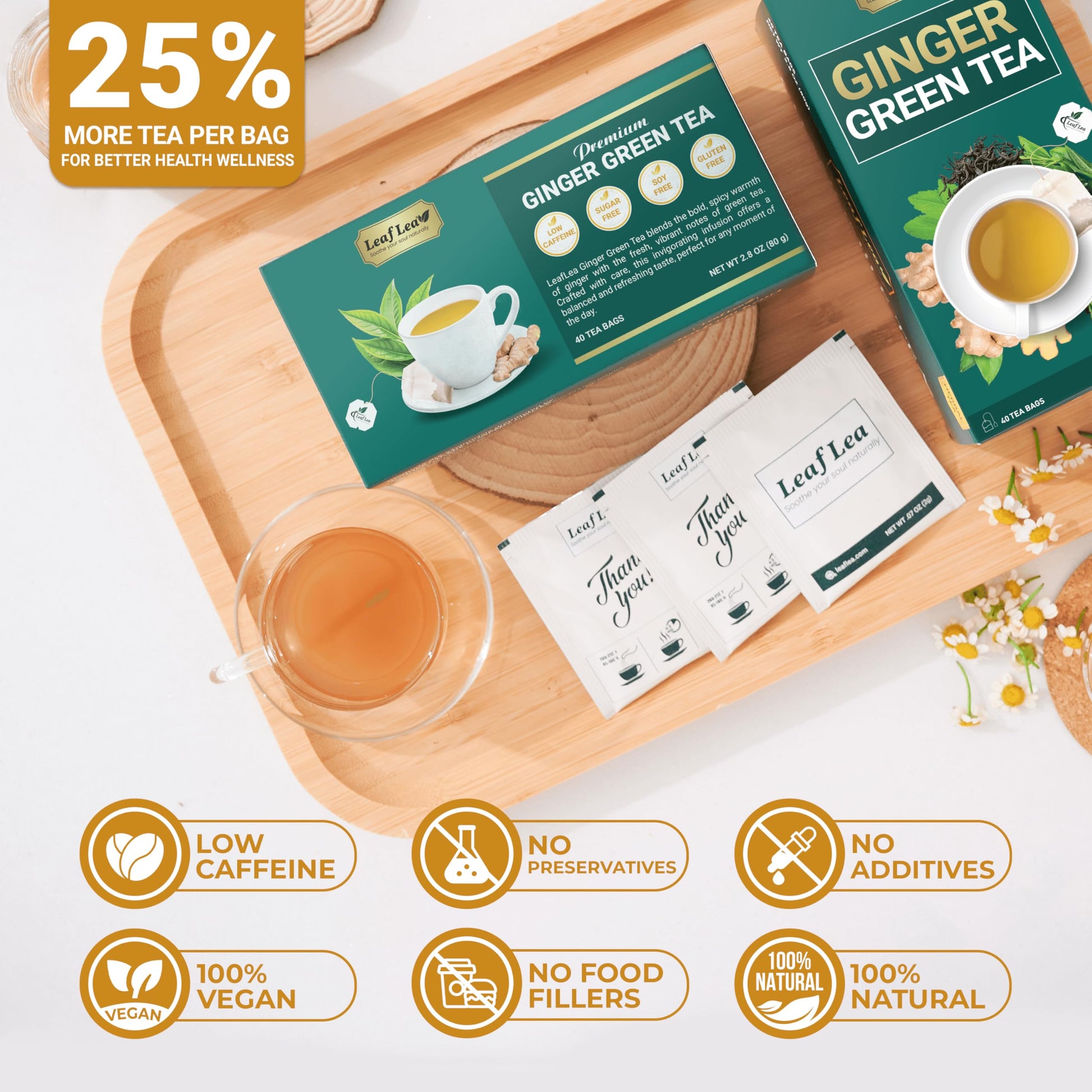 LeafLea 40 Turmeric Ginger Cinnamon Tea Bags