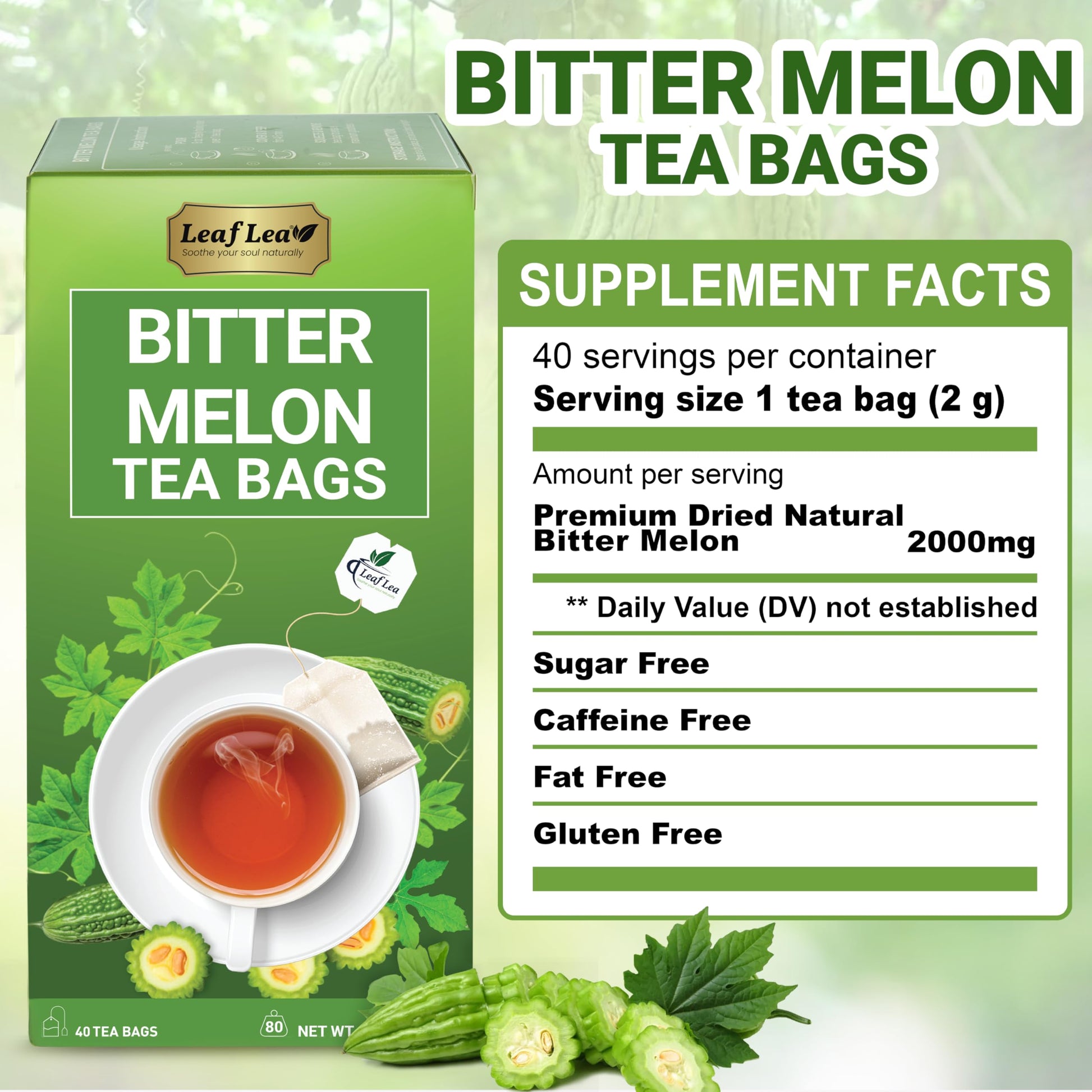 LeafLea 40 Turmeric Ginger Cinnamon Tea Bags