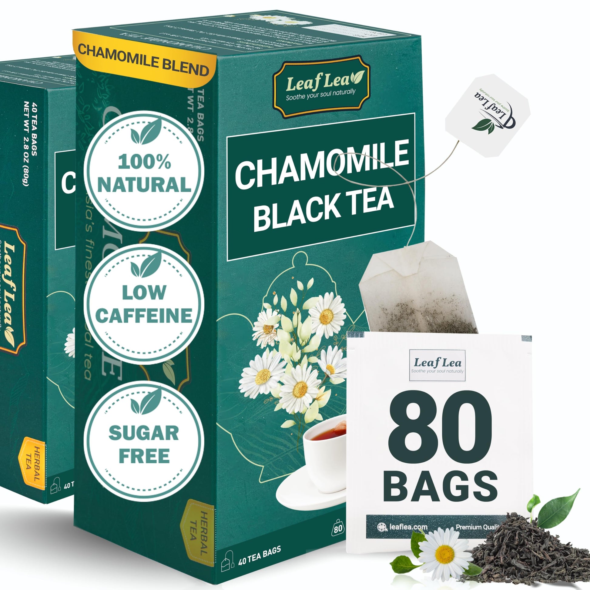 LeafLea 40 Turmeric Ginger Cinnamon Tea Bags