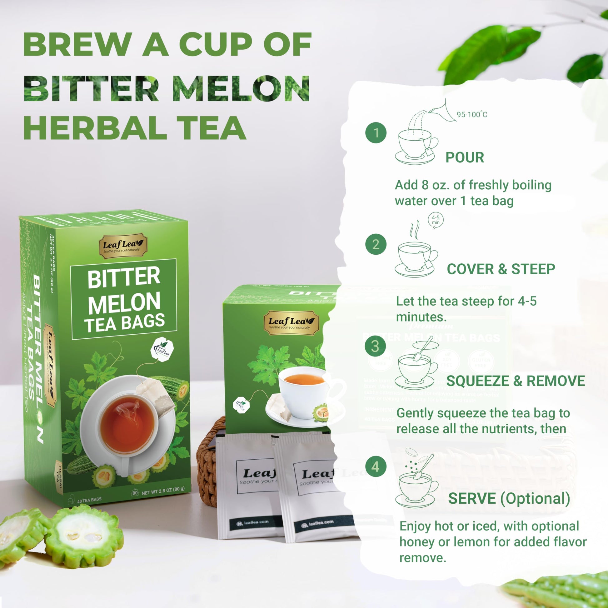LeafLea 40 Turmeric Ginger Cinnamon Tea Bags