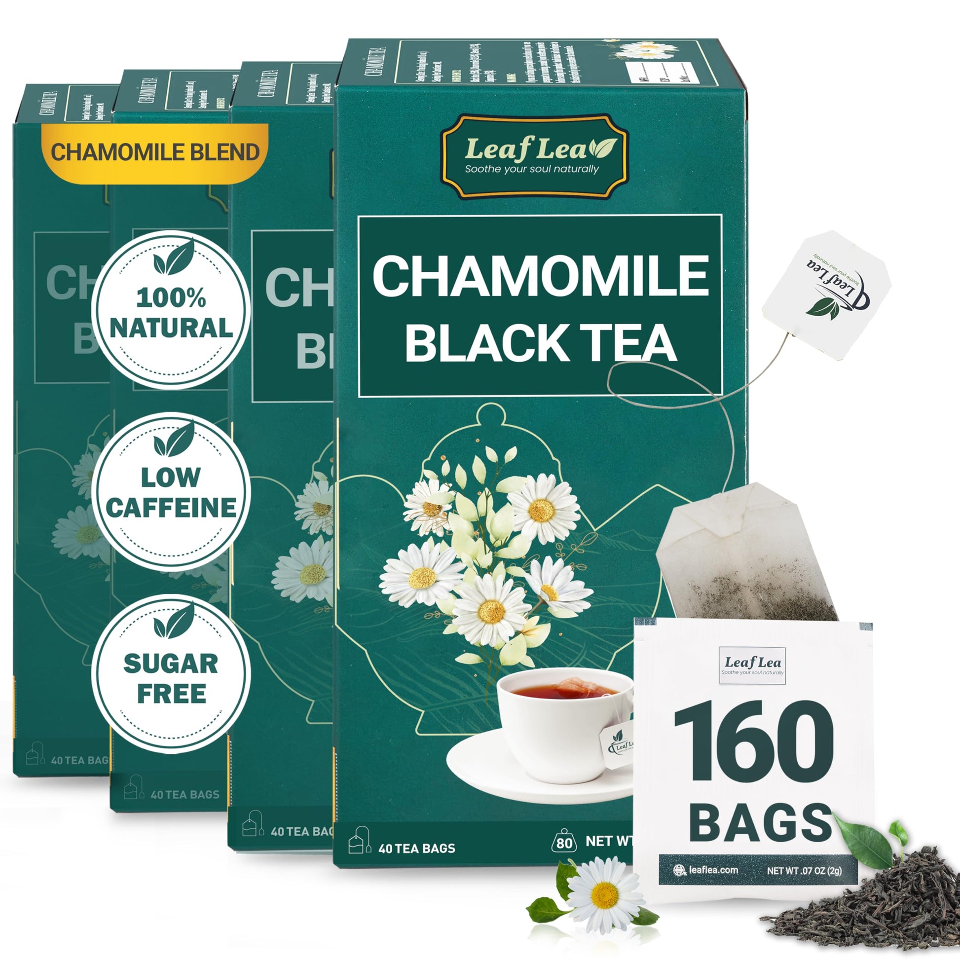 LeafLea 40 Turmeric Ginger Cinnamon Tea Bags