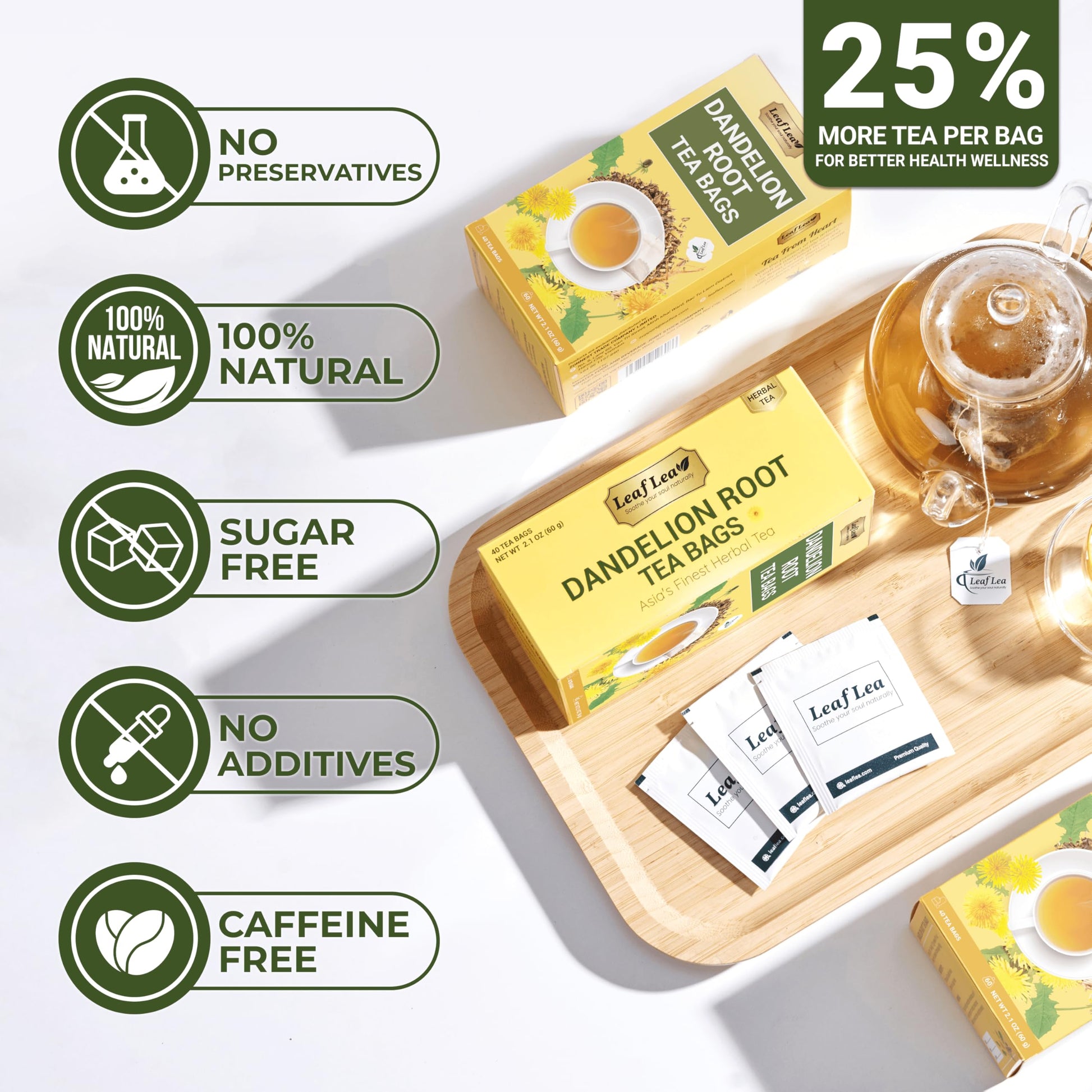 LeafLea 40 Turmeric Ginger Cinnamon Tea Bags