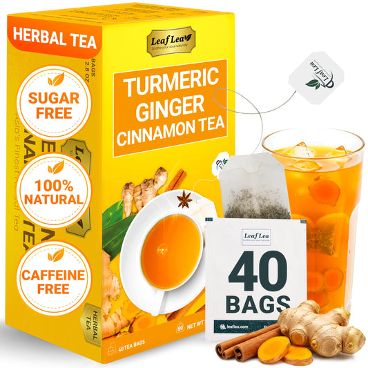 LeafLea 40 Turmeric Ginger Cinnamon Tea Bags