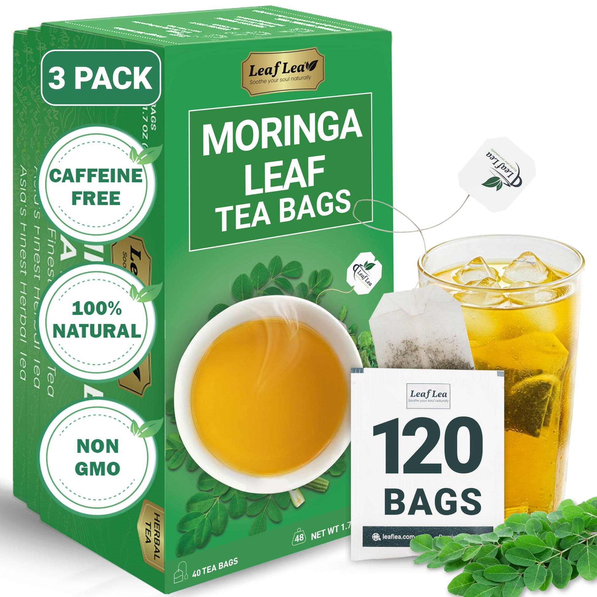 LeafLea 40 Turmeric Ginger Cinnamon Tea Bags