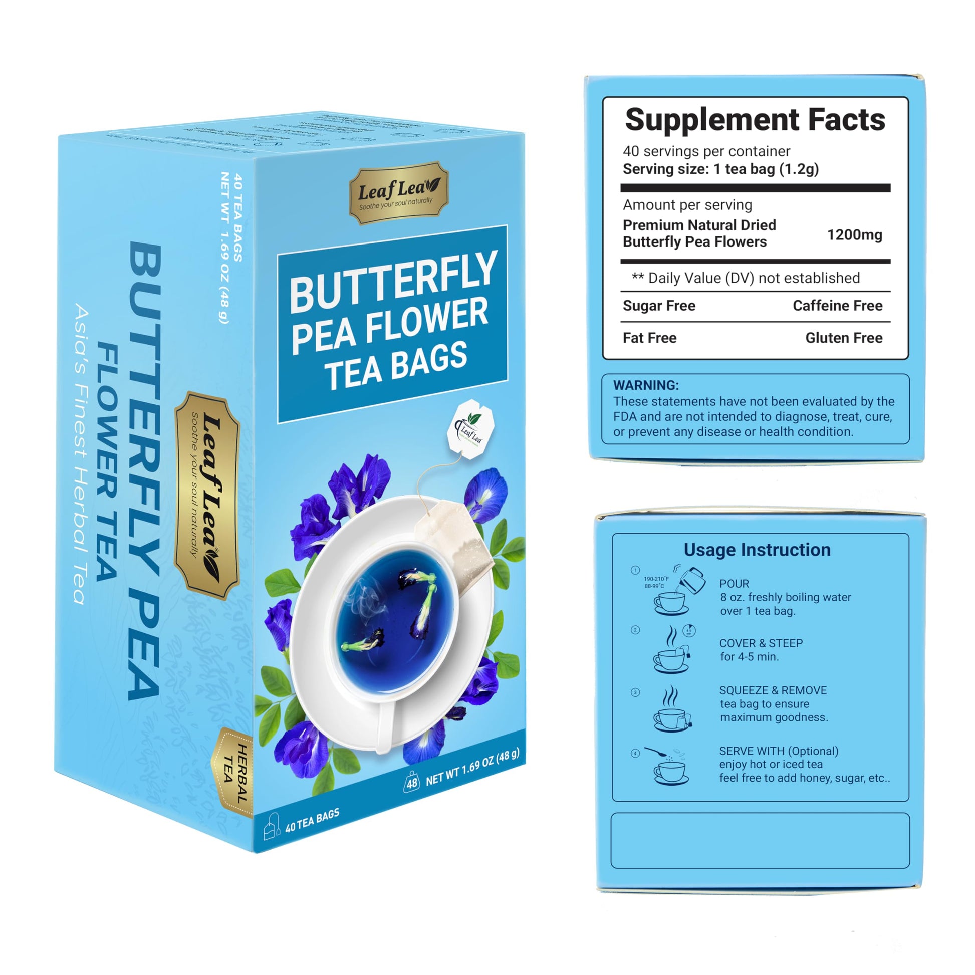 LeafLea 40 Turmeric Ginger Cinnamon Tea Bags