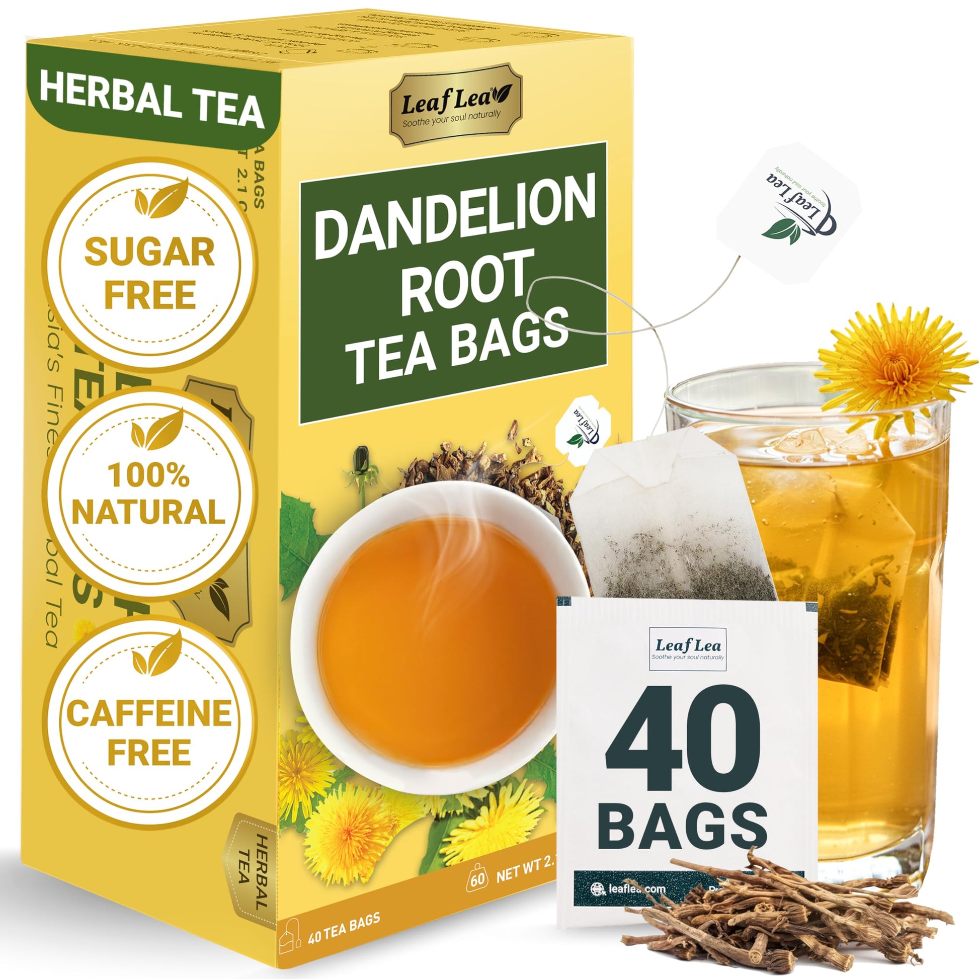 LeafLea 40 Turmeric Ginger Cinnamon Tea Bags