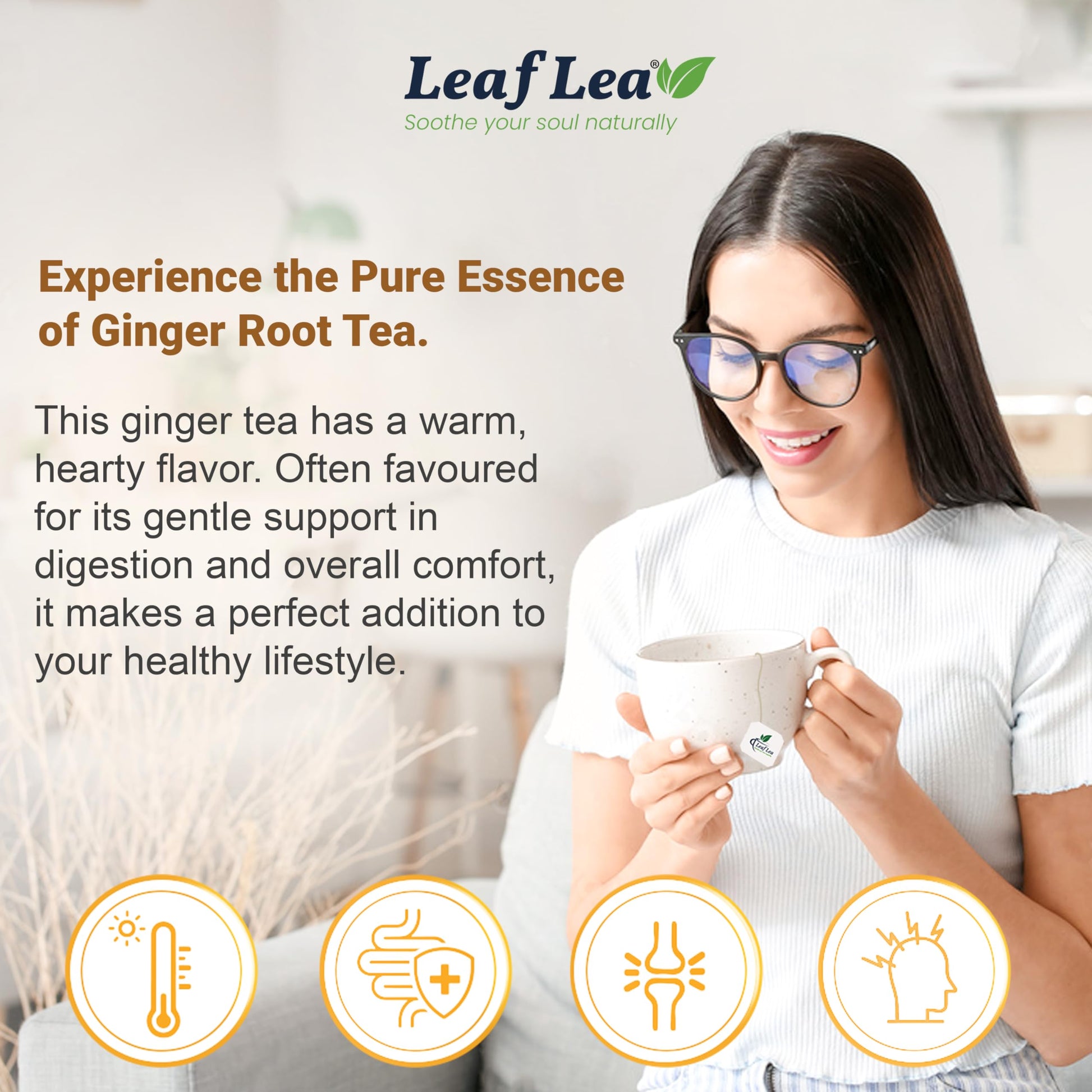 LeafLea 40 Turmeric Ginger Cinnamon Tea Bags
