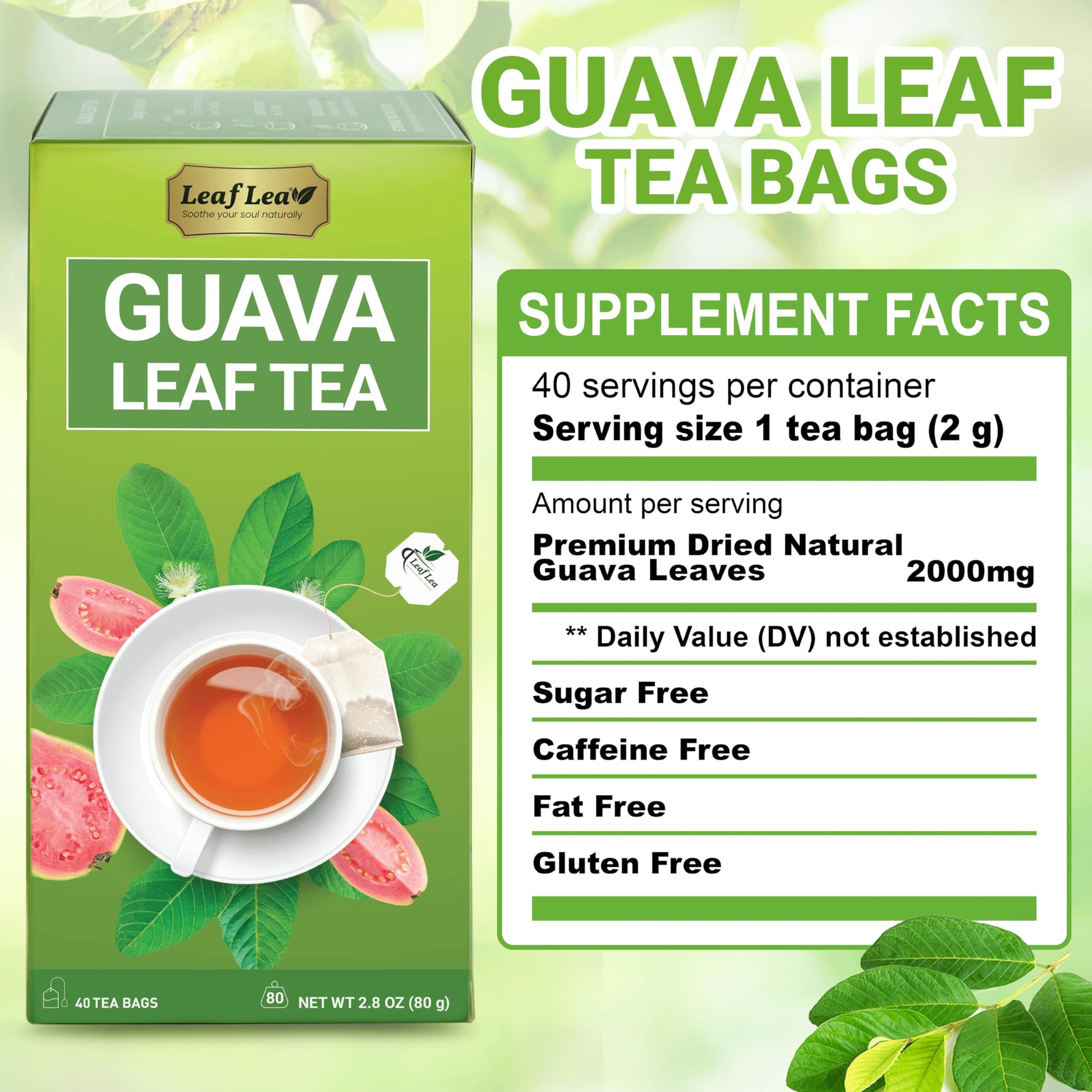 LeafLea 40 Turmeric Ginger Cinnamon Tea Bags