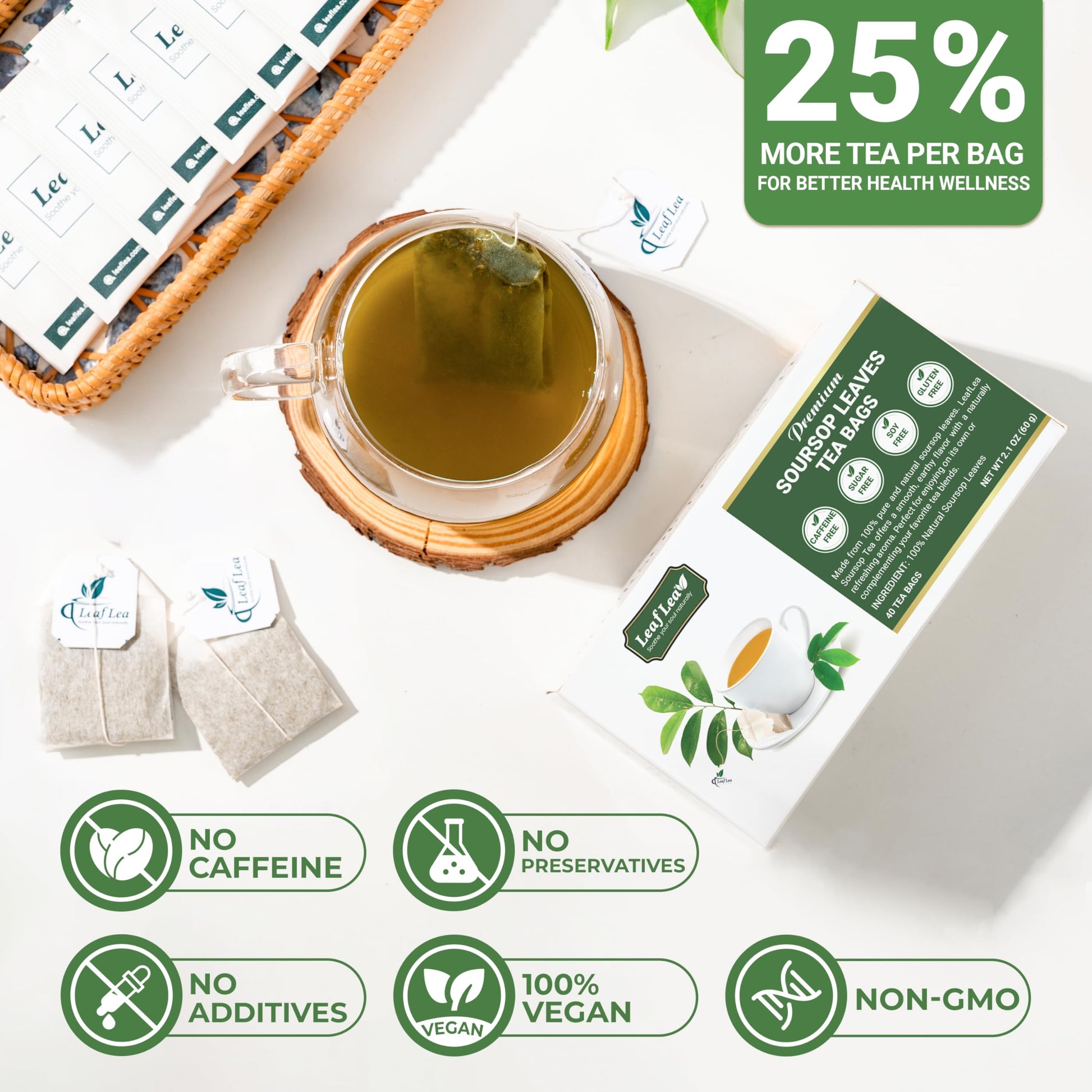 LeafLea 40 Turmeric Ginger Cinnamon Tea Bags
