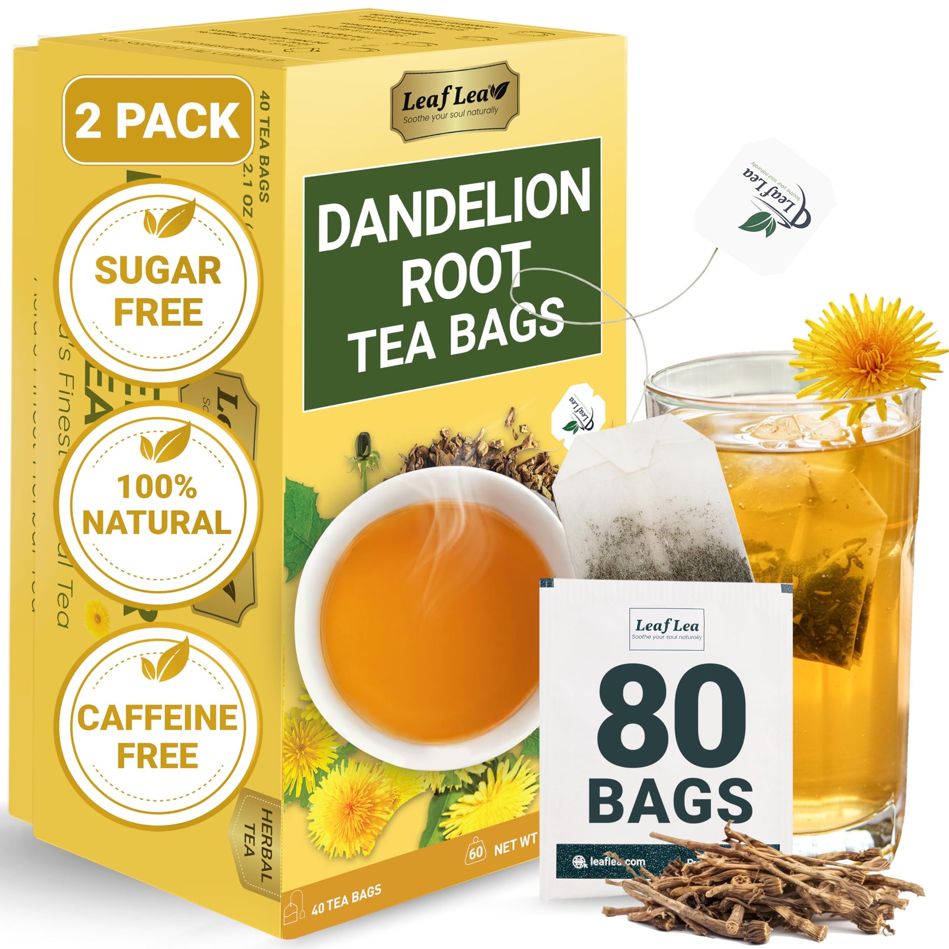 LeafLea 40 Turmeric Ginger Cinnamon Tea Bags