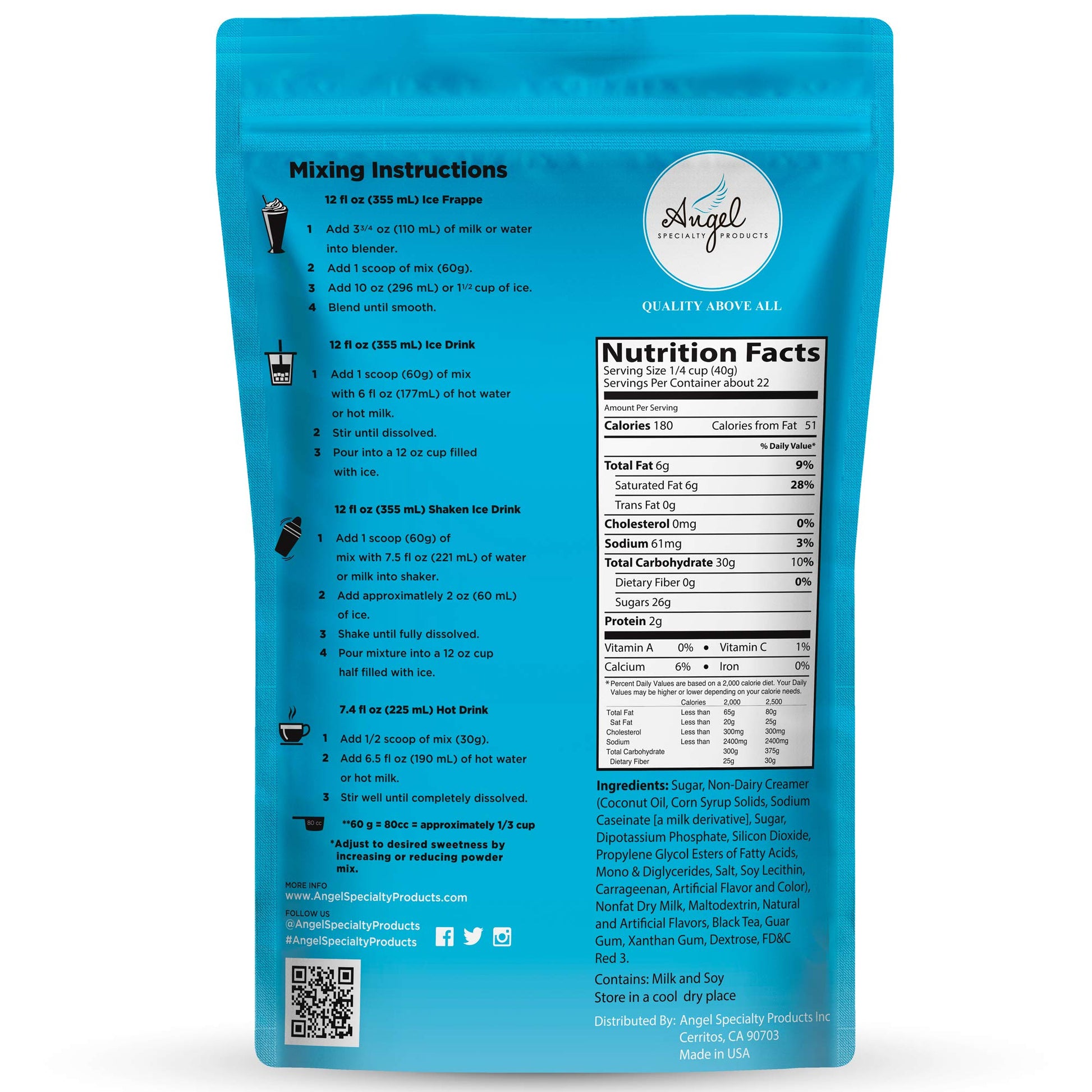 Milk Tea Mix by Angel Specialty Products [3 LB]