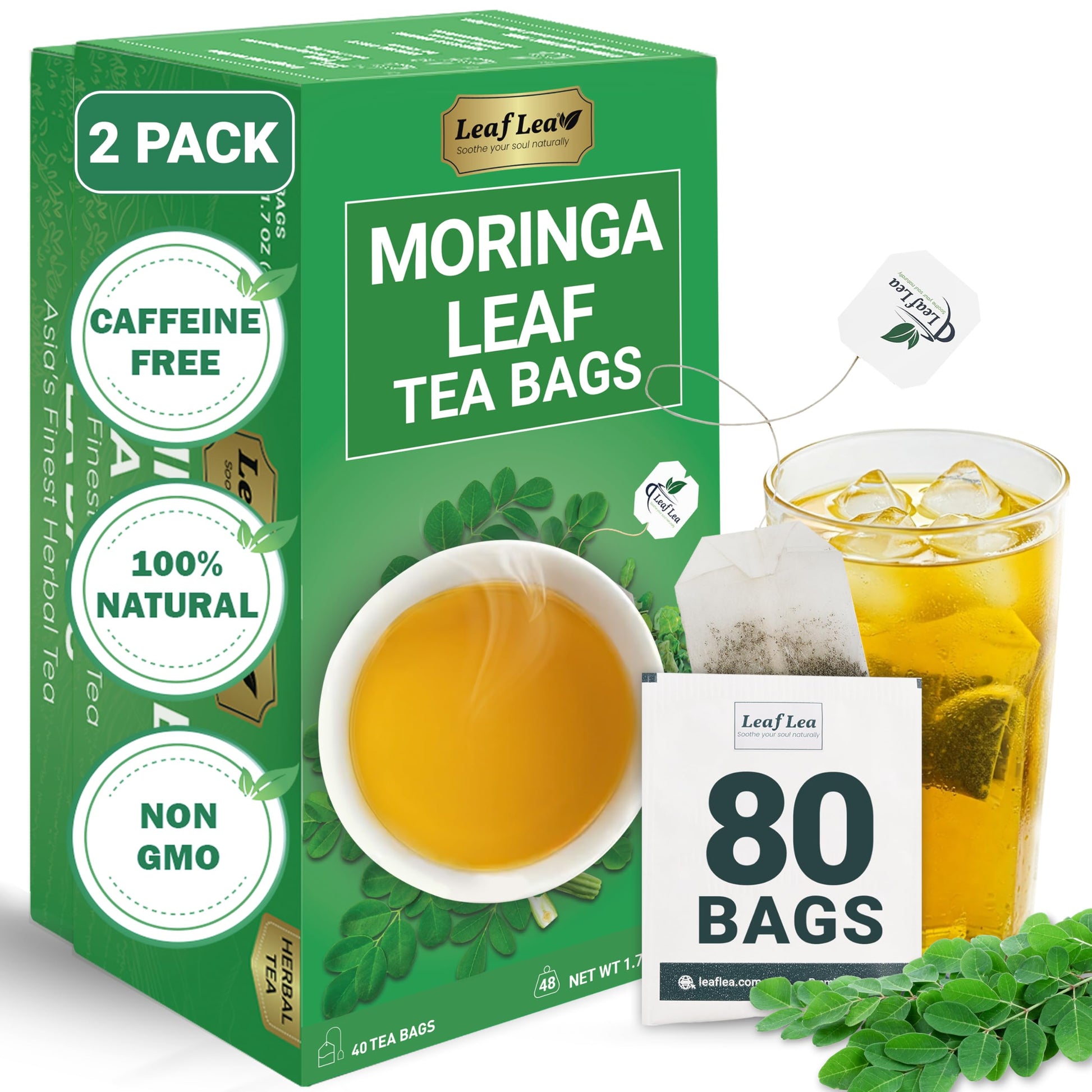 LeafLea 40 Turmeric Ginger Cinnamon Tea Bags
