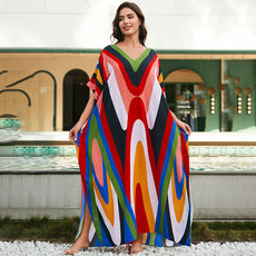 Sunset Swirl Cotton Beach Dress
