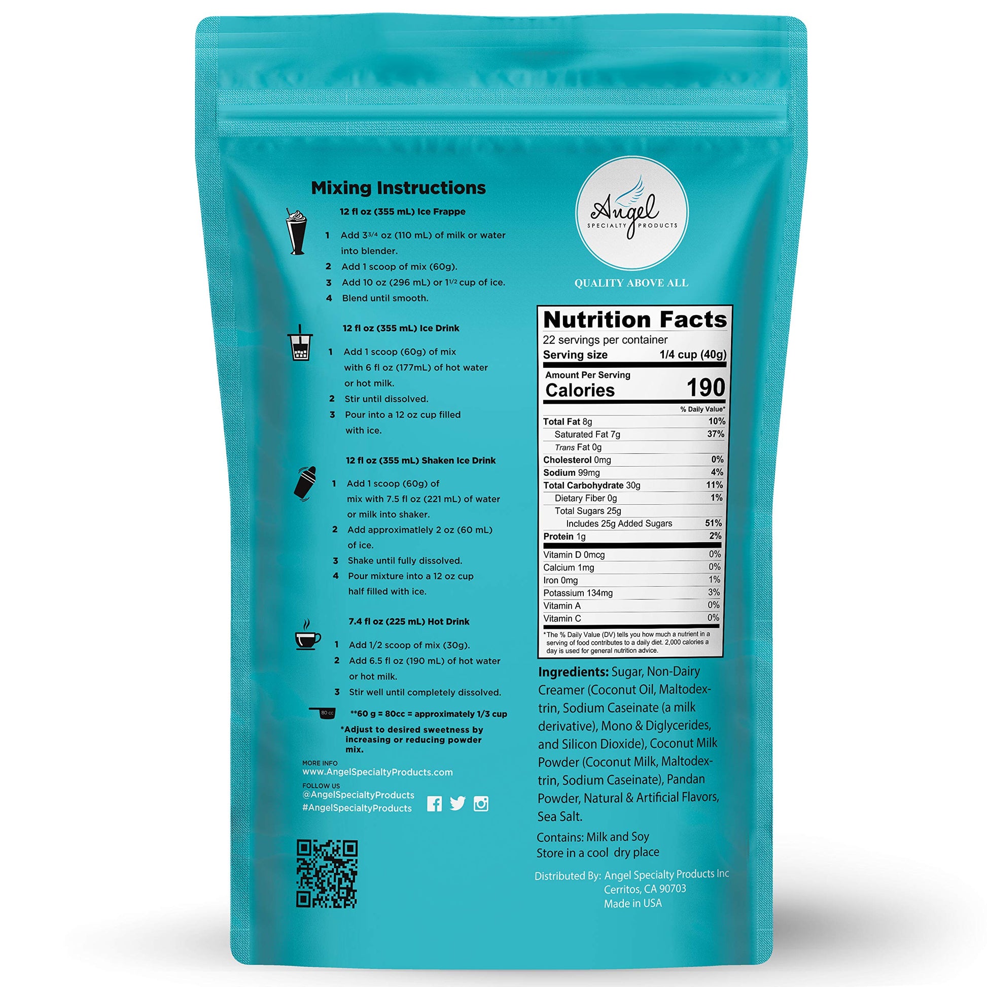 Milk Tea Mix by Angel Specialty Products [3 LB]