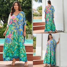 Sunset Swirl Cotton Beach Dress