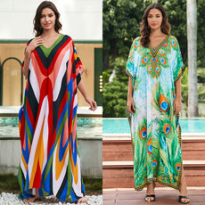 Sunset Swirl Cotton Beach Dress